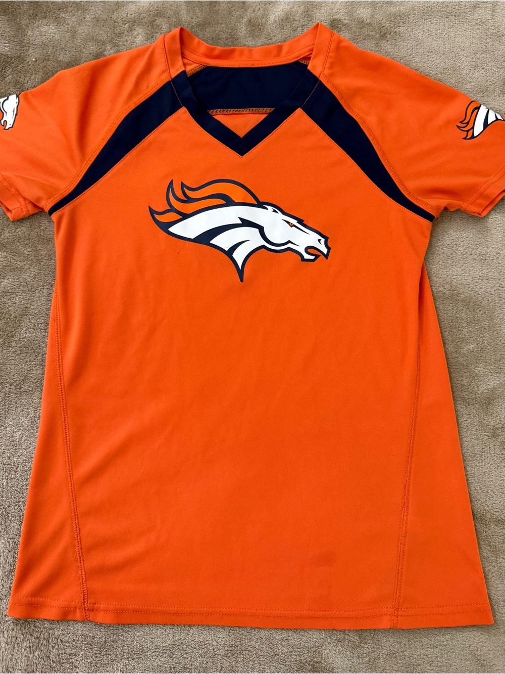 Denver Broncos Youth Large 14  Short Sleeve Performance Shirt